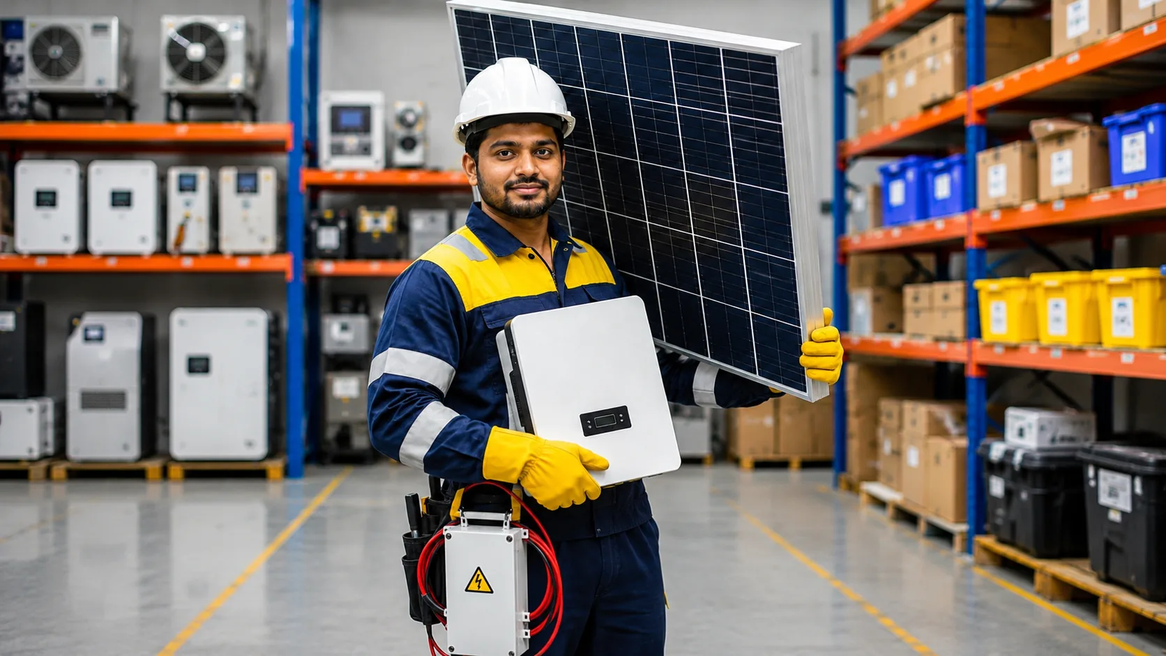 Annual maintenance contract engineer with solar module and inverter